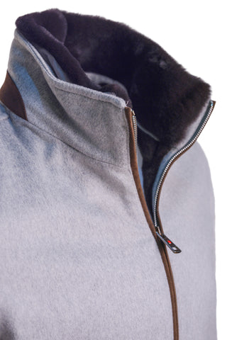 Kired by Kiton SABA Cashmere Beaver Fur Lined Bomber