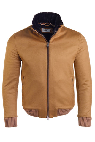 Kired by Kiton SABA Cashmere Beaver Fur Lined Bomber