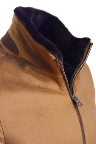 Kired by Kiton SABA Cashmere Beaver Fur Lined Bomber