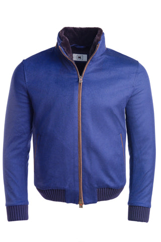 Kired by Kiton SABA Cashmere Beaver Fur Lined Bomber