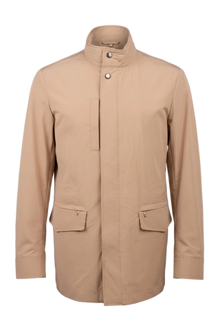 Beige jacket with a white background