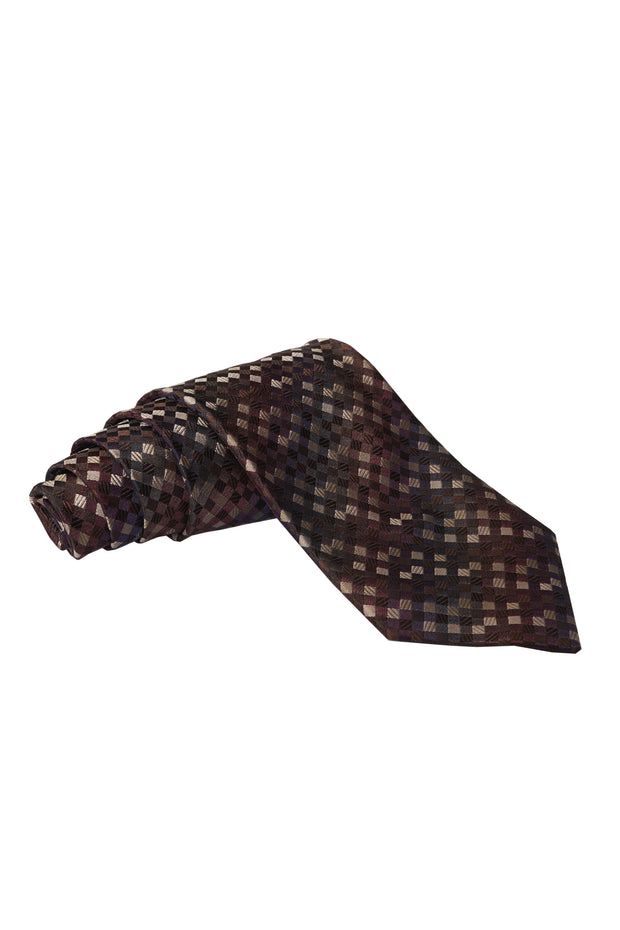 Zilli Diamond Grid Silk Tie