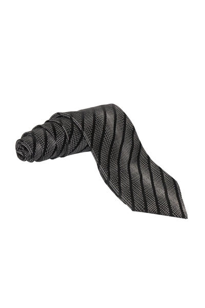 Zilli Box Check-Diagonal Stripe Silk Tie