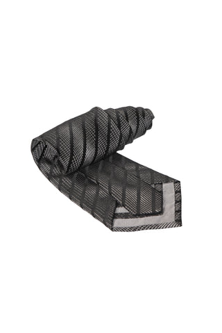 Zilli Box Check-Diagonal Stripe Silk Tie