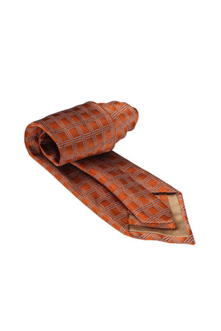 Zilli Double Windowpane Check Silk Tie