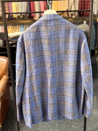 Sartorio Windowpane Virgin Wool-Silk-Linen Sport Jacket