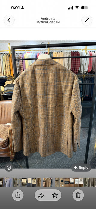 Sartorio Glen Check Virgin Wool-Silk-Linen Sport Jacket
