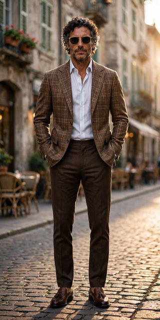 Sartorio Plaid Wool-Cotton Sport Jacket