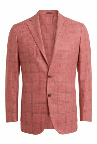 Sartorio Virgin Wool-Silk-Linen Windowpane Sport Jacket — AI studio photo