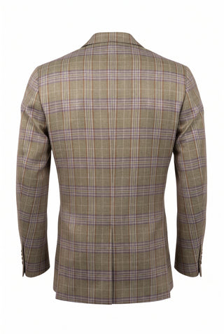 Sartorio Virgin Wool-Silk-Linen Checked Sport Jacket — AI studio photo