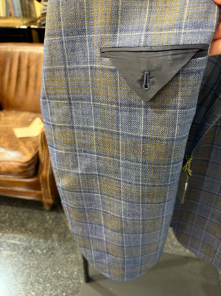 Sartorio Windowpane Virgin Wool-Silk-Linen Sport Jacket