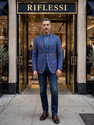 Sartorio Windowpane Virgin Wool Sport Jacket