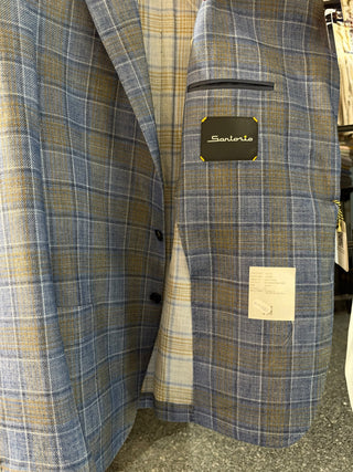Sartorio Windowpane Virgin Wool-Silk-Linen Sport Jacket