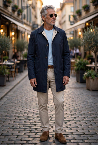 Kired by Kiton Ben Nylon Reversible Raincoat
