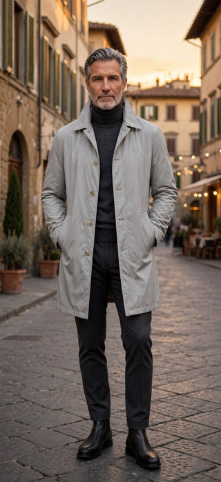 Kired Kim Solid Nylon Reversible Button Up Overcoat