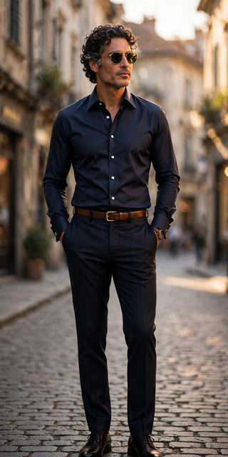 Kiton Navy Dress Shirt