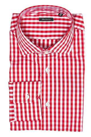 Sartorio Napoli by Kiton Red Plaid Shirt