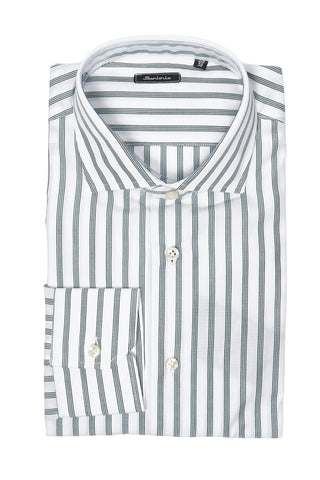 Sartorio White Striped Cotton Shirt