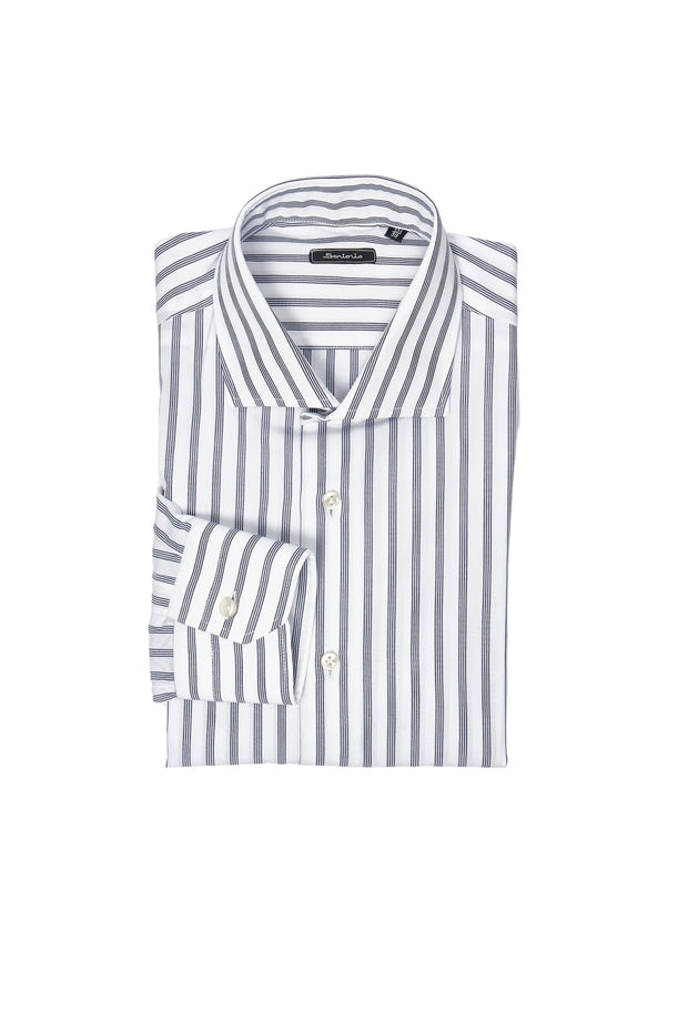 Sartorio Napoli by KITON White/Blue Striped Shirt