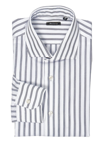 Sartorio White Striped Cotton Shirt