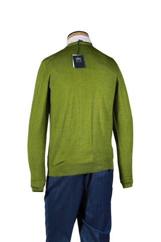 Fedeli Green Wool Crewneck Sweater