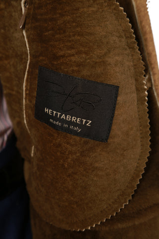 Hettabretz Caramel Shearling Lined Leather Overcoat