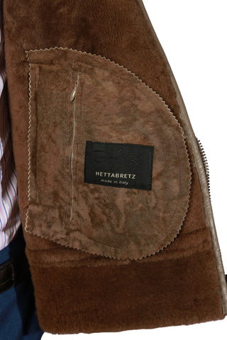 Hettabretz Mocha Shearling Lined Leather Overcoat