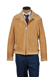 HETTABRETZ Lambskin Shearling Fur Slim Coat Jacket