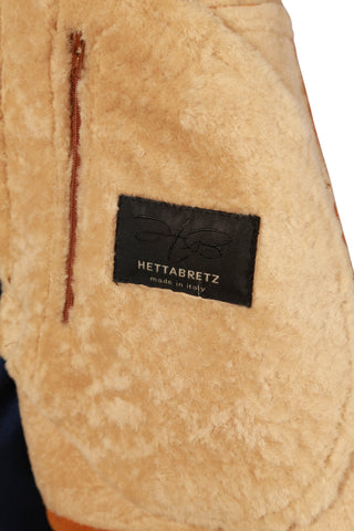 Hettabretz Burnt Sienna Shearling Lined Leather Overcoat
