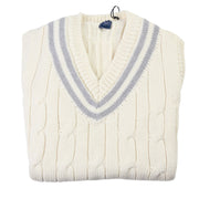 Fedeli Merino Wool V-Neck Varsity Sweater Vest