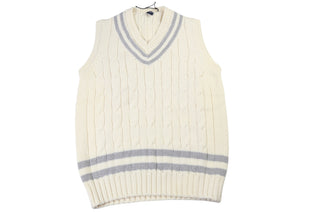 Fedeli Cream/ Light-Blue Cashmere Sweater Vest