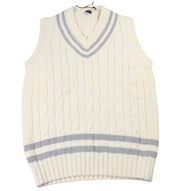 Fedeli Merino Wool V-Neck Varsity Sweater Vest
