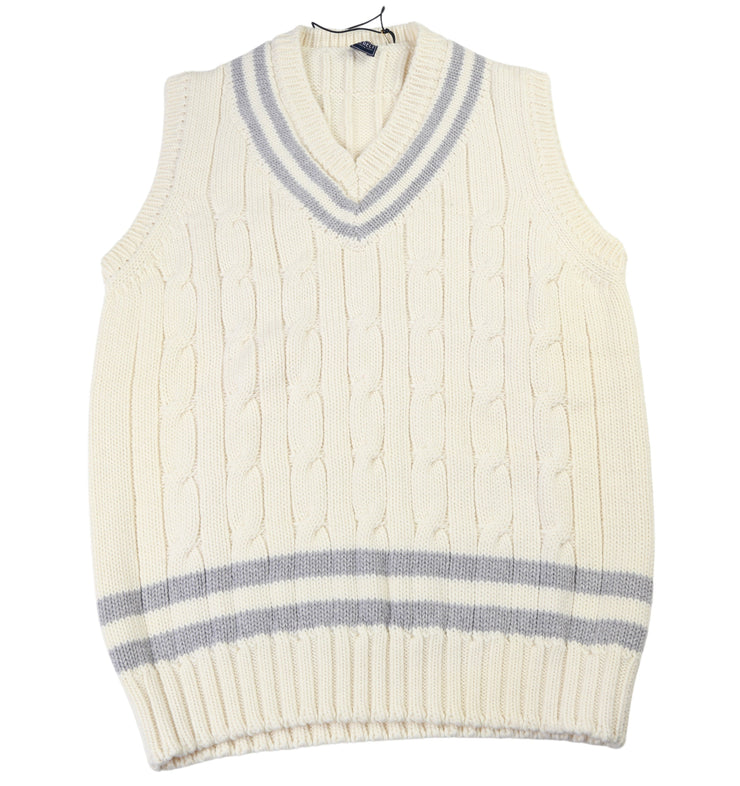 Fedeli Merino Wool V-Neck Varsity Sweater Vest