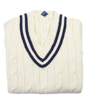 Fedeli Merino Wool V-Neck Varsity Sweater Vest