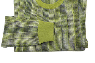 Manrico Green Striped Cashmere Sweater