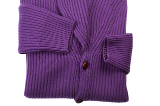Manrico Purple Cashmere Knit Button Down Cardigan