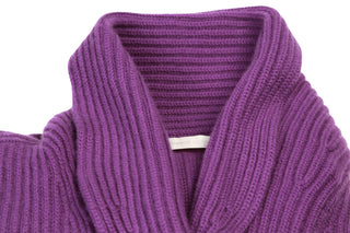 Manrico Purple Cashmere Knit Button Down Cardigan