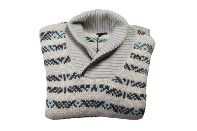 Manrico Cashmere Light-Grey Striped Sweater