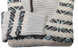 Manrico Light-Grey Striped Patern Cashmere Sweater