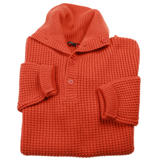 Manrico Orange Quarter Button Cashmere Sweater