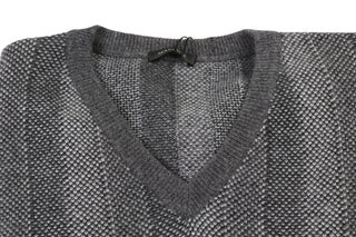 Manrico Grey Cashmere V-Neck Sweater