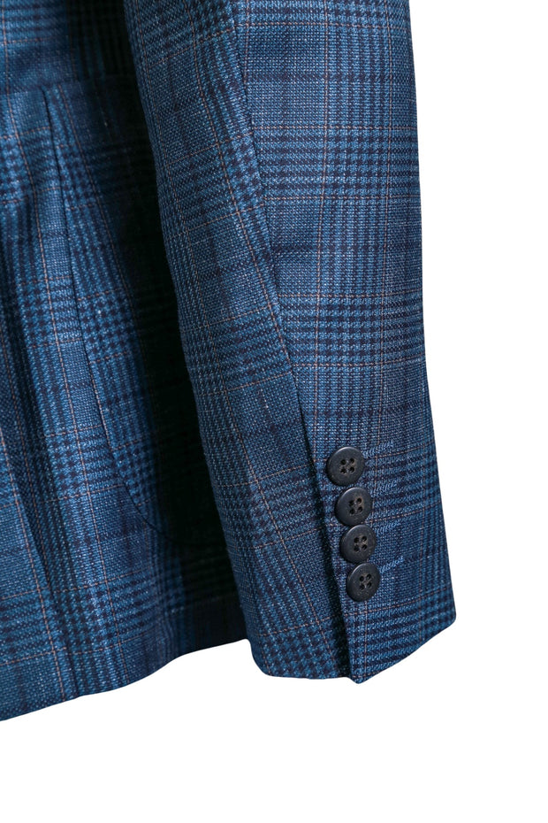 Fiore Di Napoli Blue Checked Wool Sport Jacket