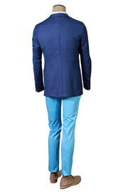 Fiore Di Napoli Blue Box Checked Wool Sport Jacket