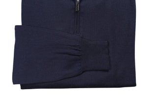 Manrico Dress-Blues Solid Cashmere Zip-up Sweater