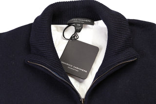 Manrico Dress-Blues Cashmere Zip-up Sweater