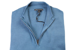 Manrico Blue Zip-up Cashmere Sweater