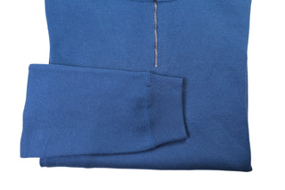 Manrico Light-Blue Solid Cashmere Zip-up Sweater