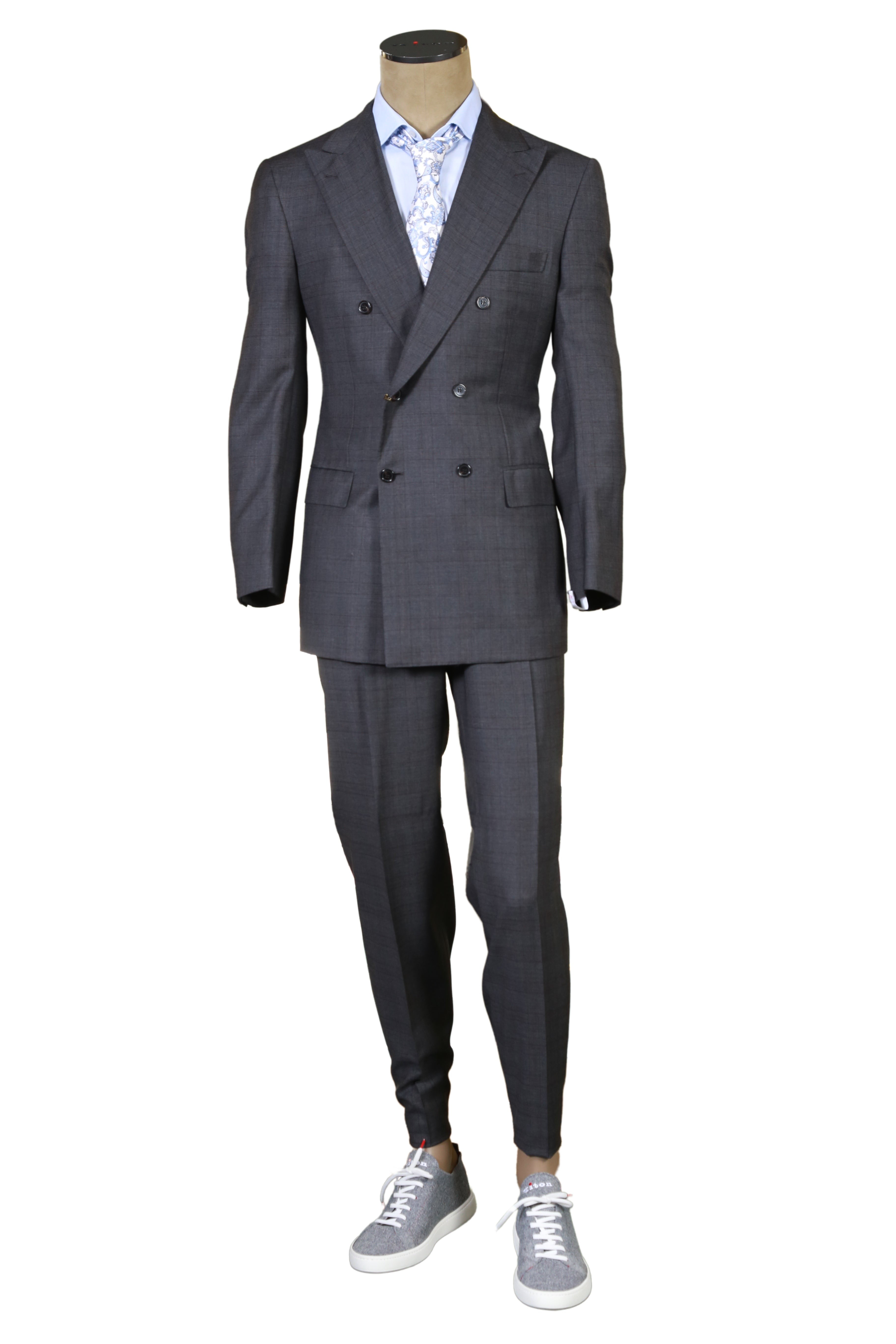 Corneliani checked single-breasted suit - Grey