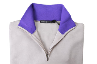 Manrico Pumice-Stone-Purple Zip-up Cashmere Sweater