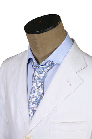 Brioni White Solid Linen Suit